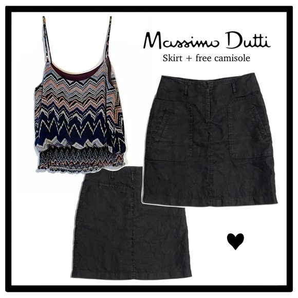 Massimo Dutti linen skirt + free camisole - Picture 1 of 4